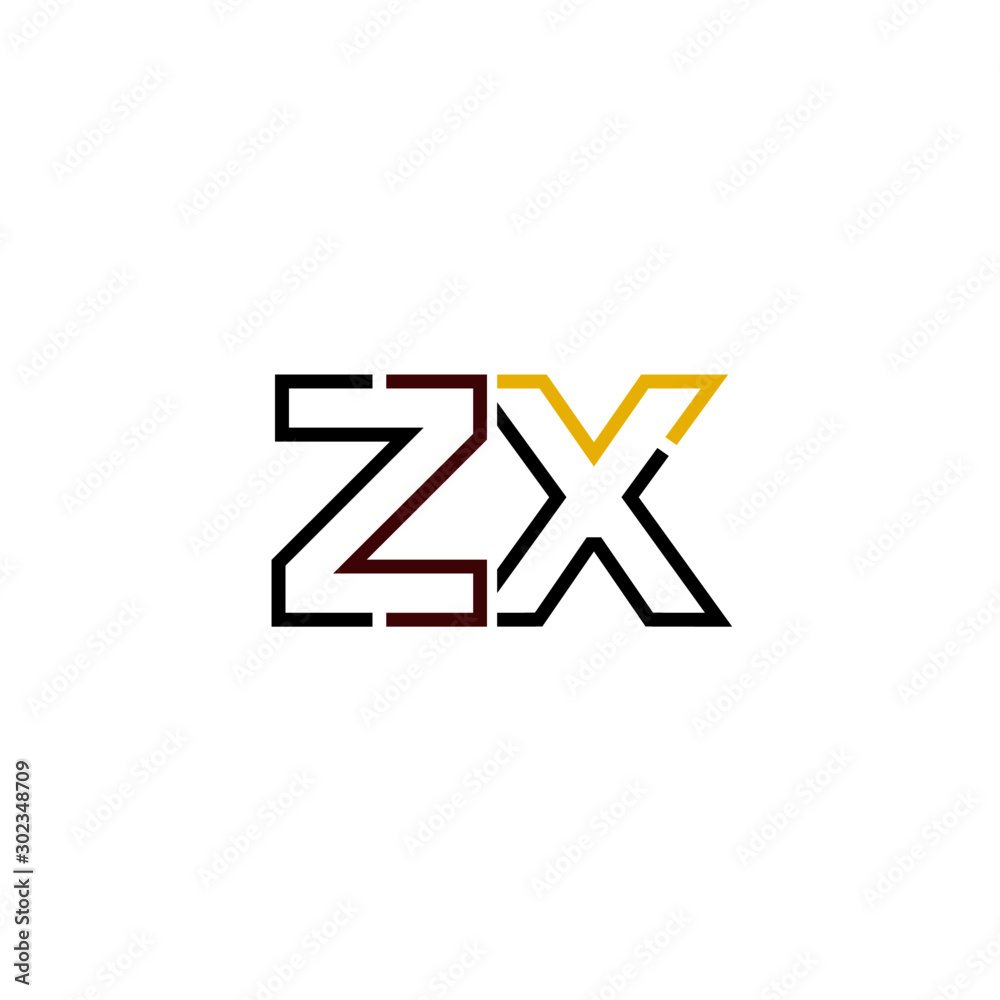 Letter ZX logo icon design template elements