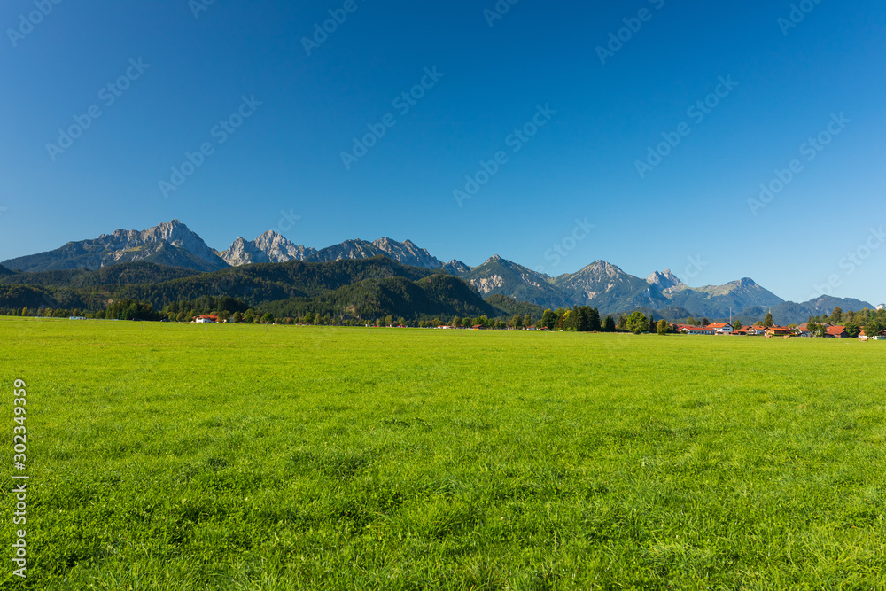 Bavarian alps mountain range outside of Munich, Germany.