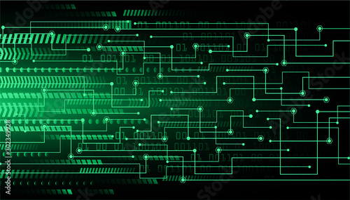 green cyber circuit future technology concept background