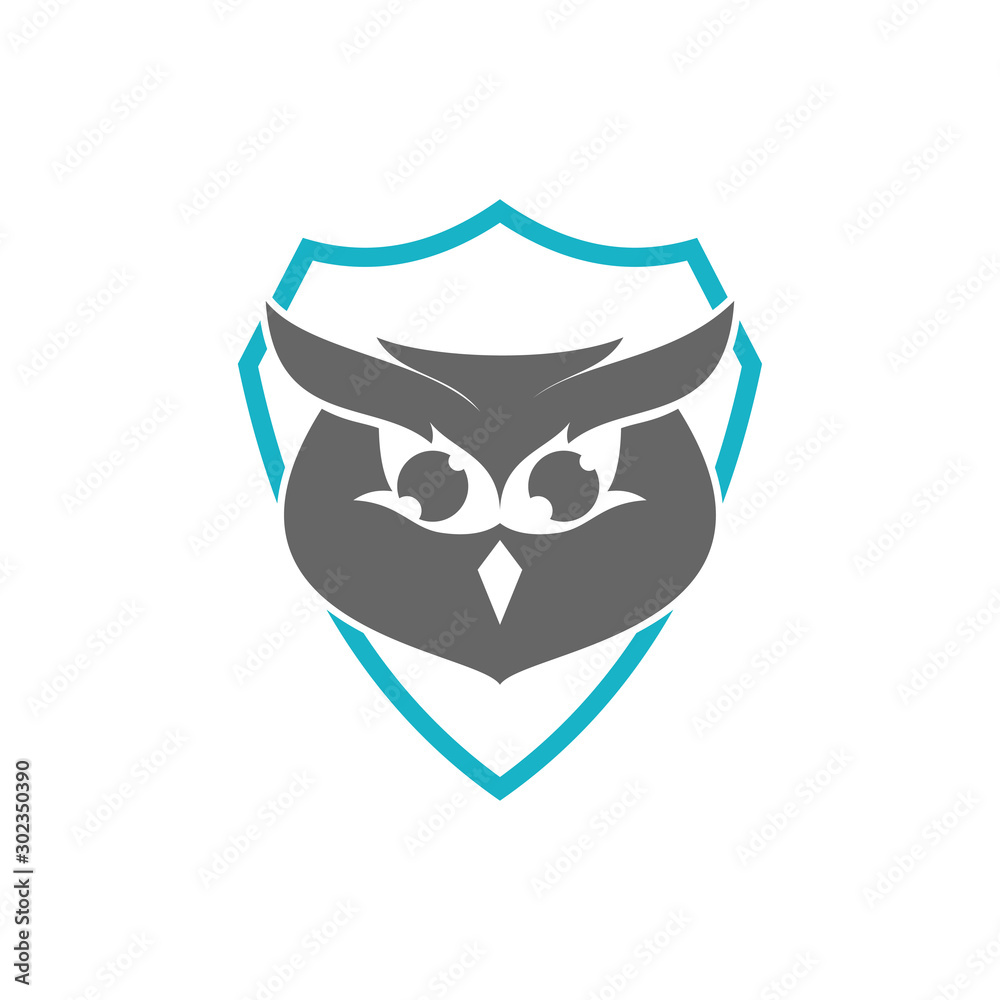 Owl Shield Logo Design Vector Template Isolated Owl Shield Logo Design Vector Template Isolated