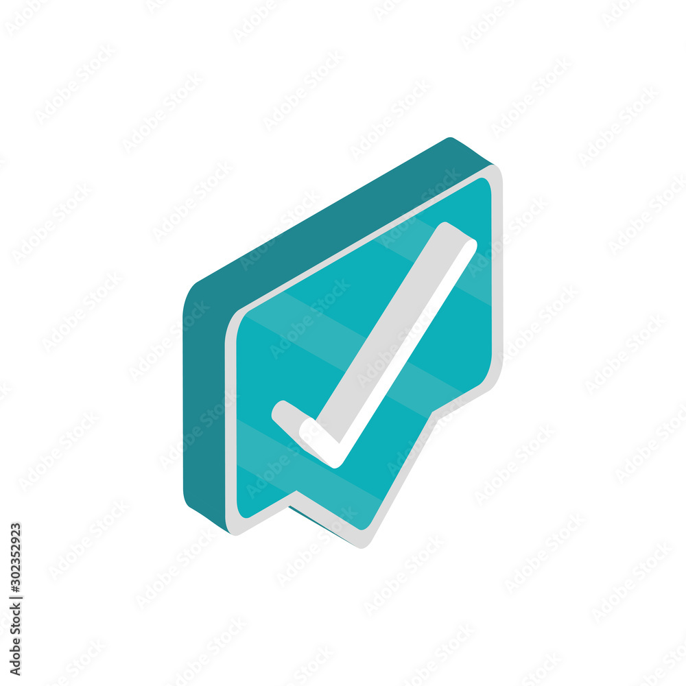 check mark social media isometric icon check mark social media isometric icon