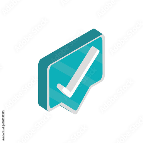 check mark social media isometric icon