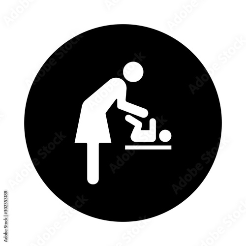 baby changing room sign vector