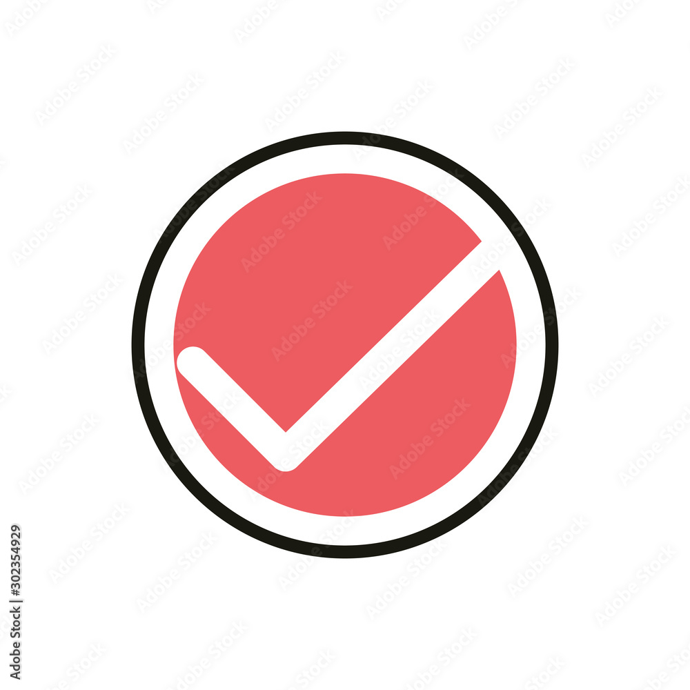 check mark button social media icon line and fill