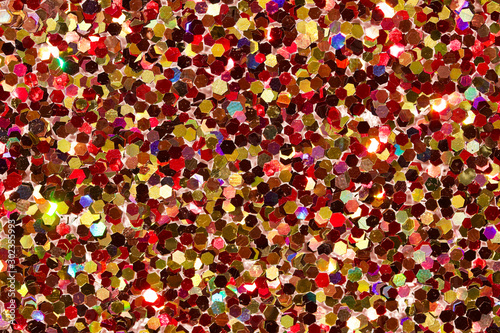 Macro abstract multi color bright confetti glitter texture background