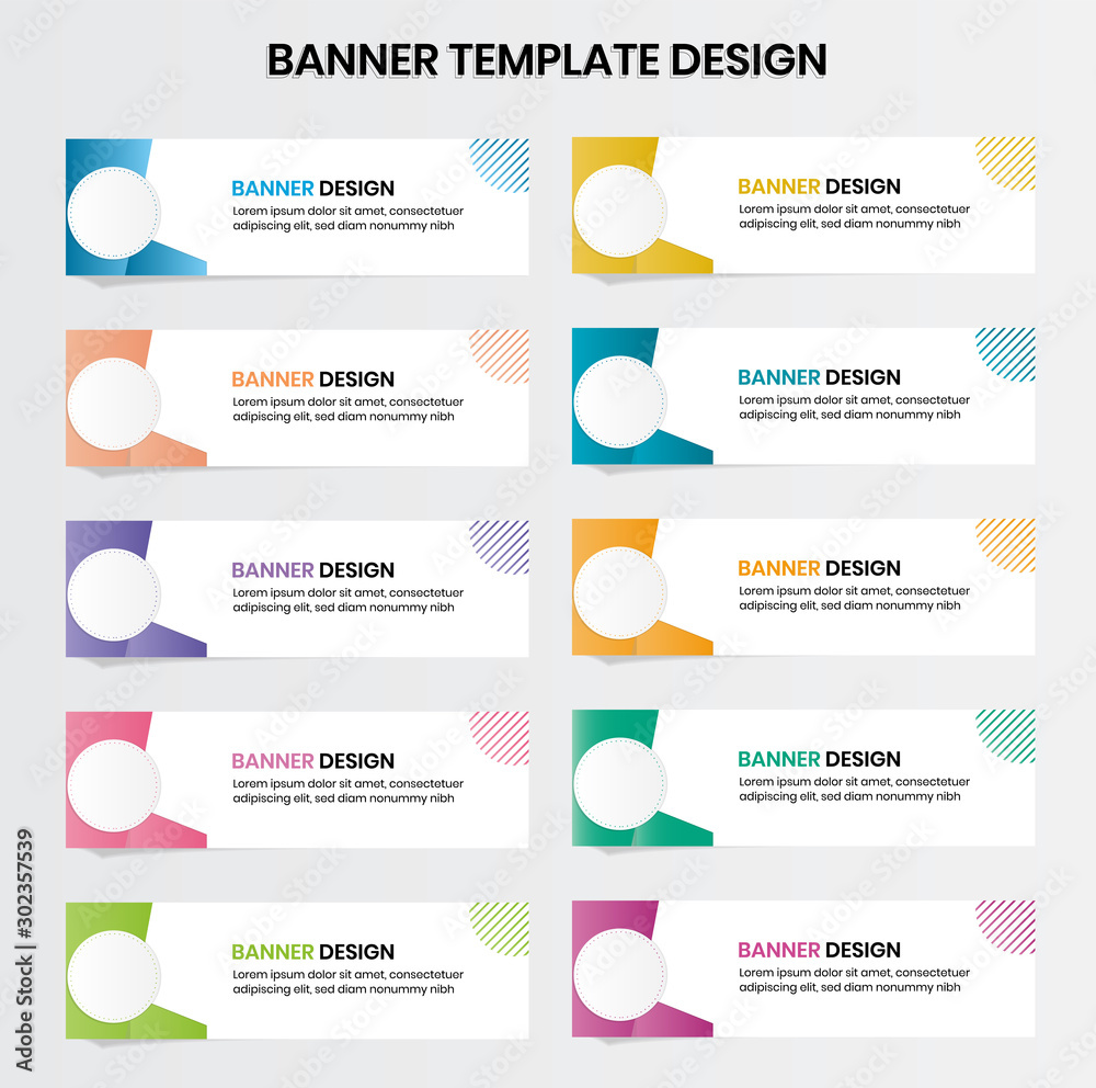 Set of modern banners background. Creative Header template - Vector.