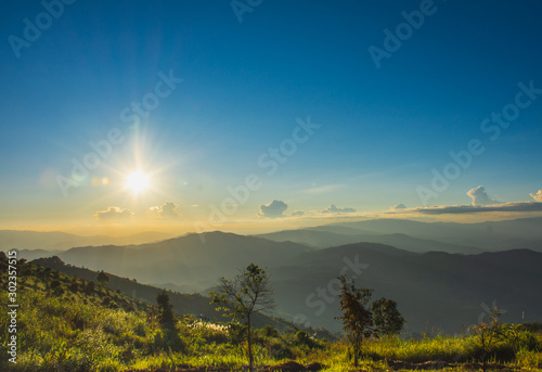 Sunset at Doi Chang Mub , Mae Fa Luang ,Chiang Rai , Thailand