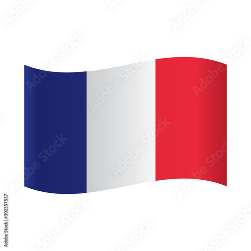 France flag, Vector illustration france waving flag flat icon.