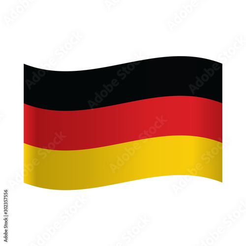 Germany Flag  Vector illustration german waving flag flat icon. Germany flag button.