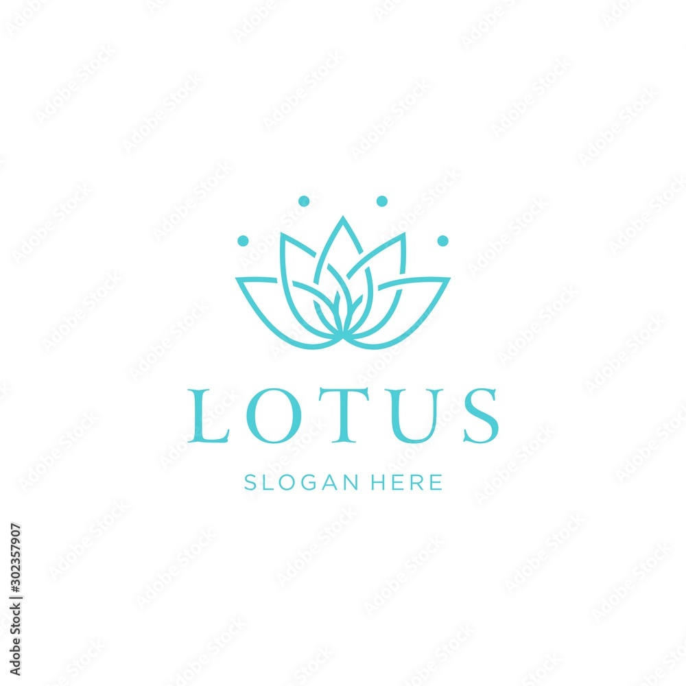 Lotus Flower logo design vector illustration