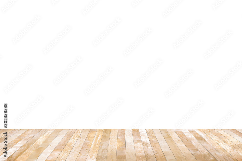 Wood table top isolated on white background. Used for product placement or montage. Wood table top isolated on white background. Used for product placement or montage.