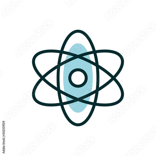 science molecule atom medical icon line fill