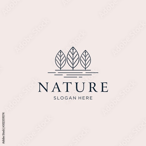 Three trees nature logo design vector illustration © sampahplastick