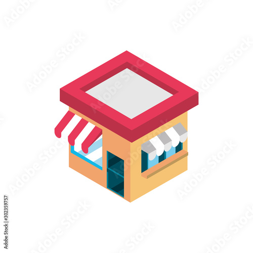 marketplace building online shopping isometric icon