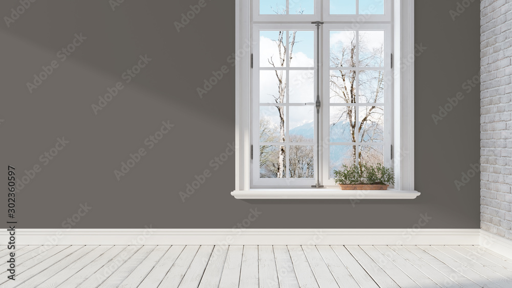 Modern bright interior . 3D rendering Modern bright interior . 3D rendering