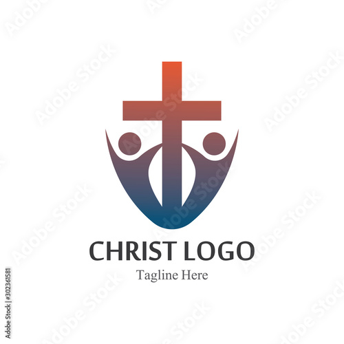 Christ logo template design vector, creative simple