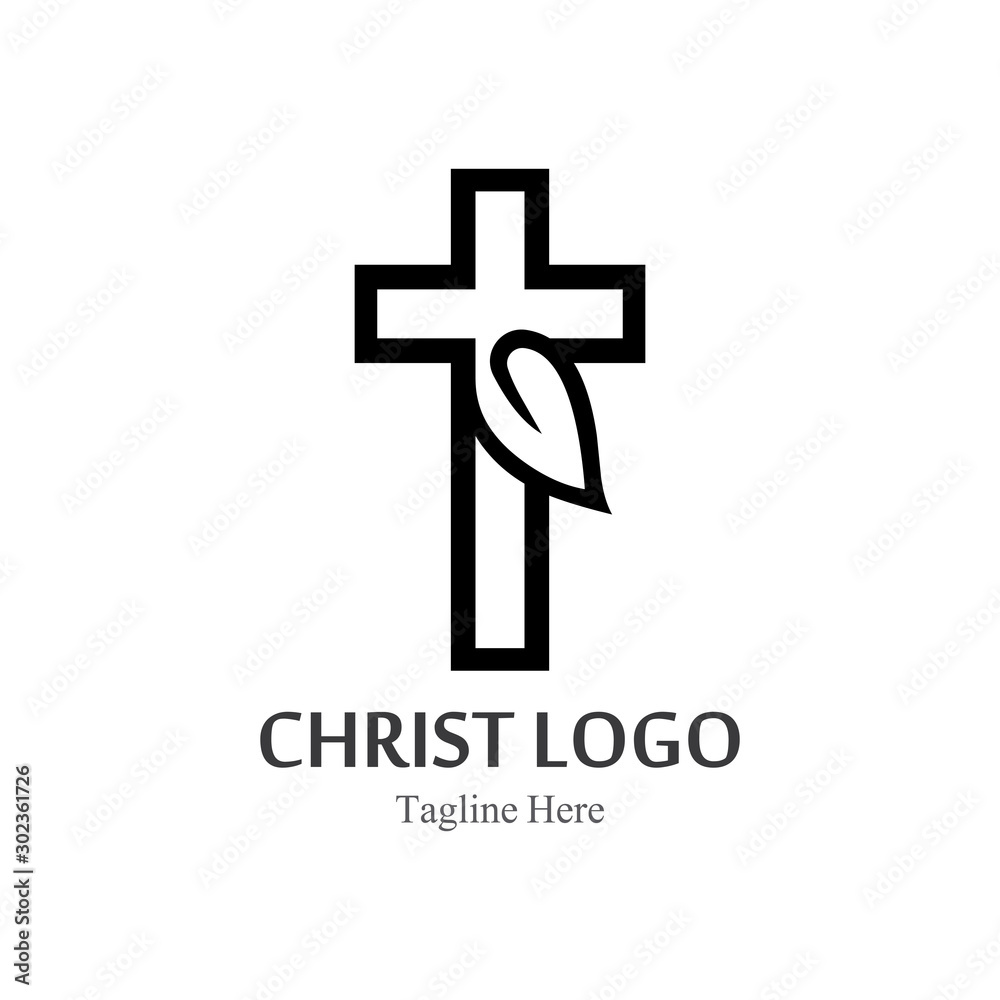 Christ logo template design vector, creative simple