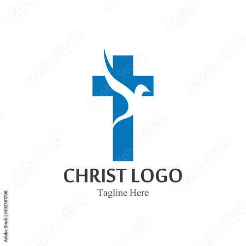 Christ logo template design vector, creative simple