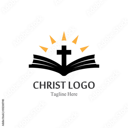 Christ logo template design vector, creative simple