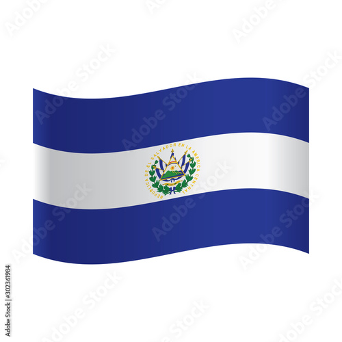 El Salvador flag on a gray background. Vector illustration, Flag Republic of El Salvador.