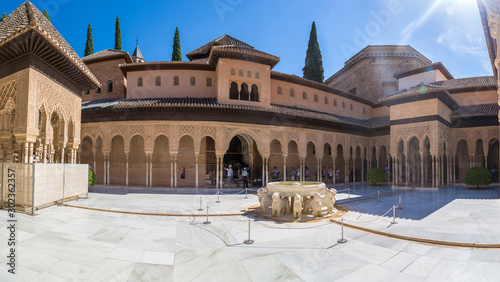 Court of Lions in Alhambra palace in Granada