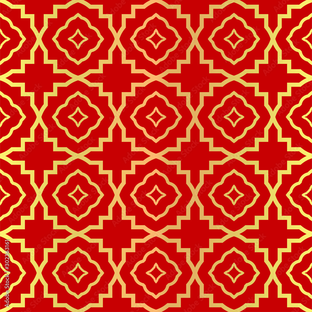 Luxury Stylish Geometry Seamless Pattern Art Deco Background. Texture For Wallpaper, Invitation. Vector Illustration. red gold color Luxury Stylish Geometry Seamless Pattern Art Deco Background. Texture For Wallpaper, Invitation. Vector Illustration. red gold color