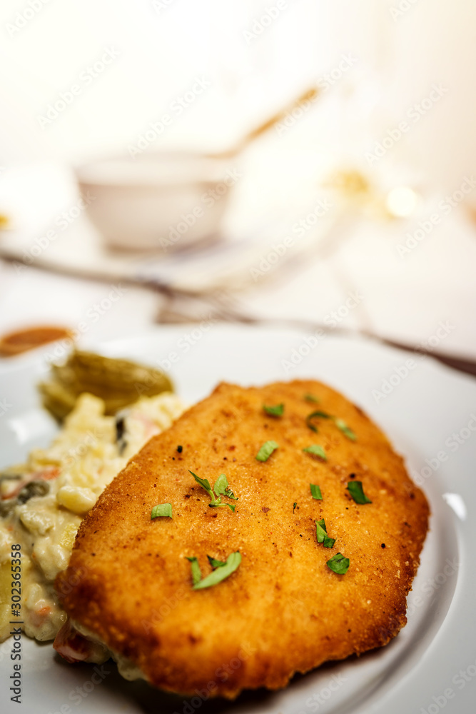 Fototapeta premium Czech chicken schnitzel