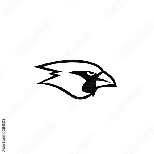 cardinal bird black logo icon design vector
