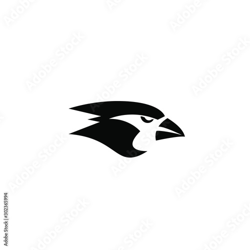 cardinal bird black logo icon design vector