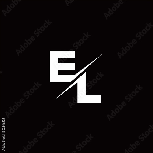 EL Logo Letter Monogram Slash with Modern logo designs template