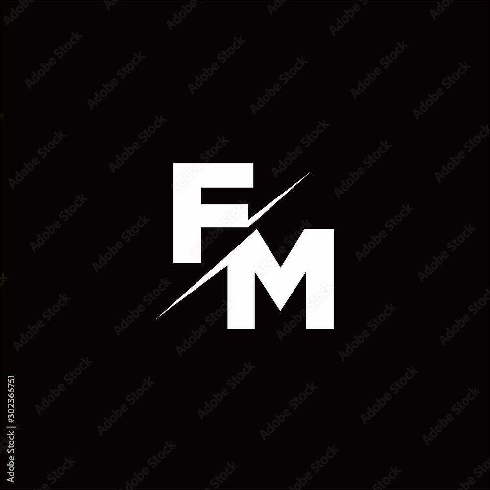 Fototapeta premium FM Logo Letter Monogram Slash with Modern logo designs template