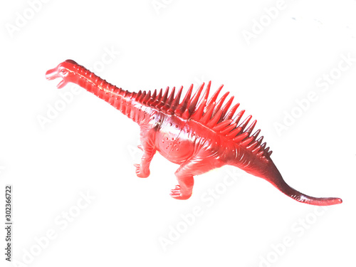 Tyrannosaurus dinosaurs toy isolated on light white background with clipping path.