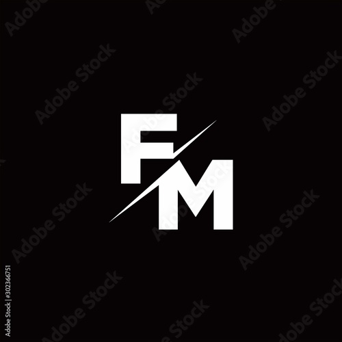 FM Logo Letter Monogram Slash with Modern logo designs template