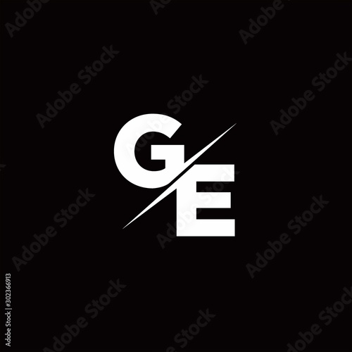 GE Logo Letter Monogram Slash with Modern logo designs template