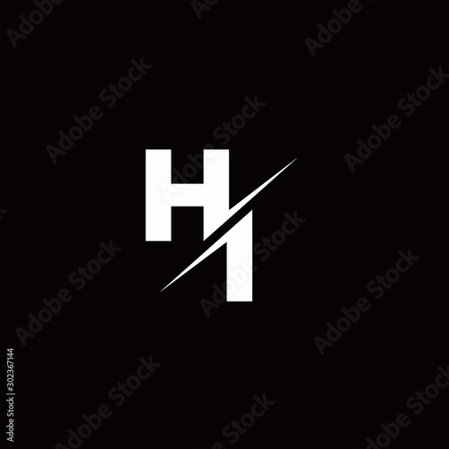 HI Logo Letter Monogram Slash with Modern logo designs template