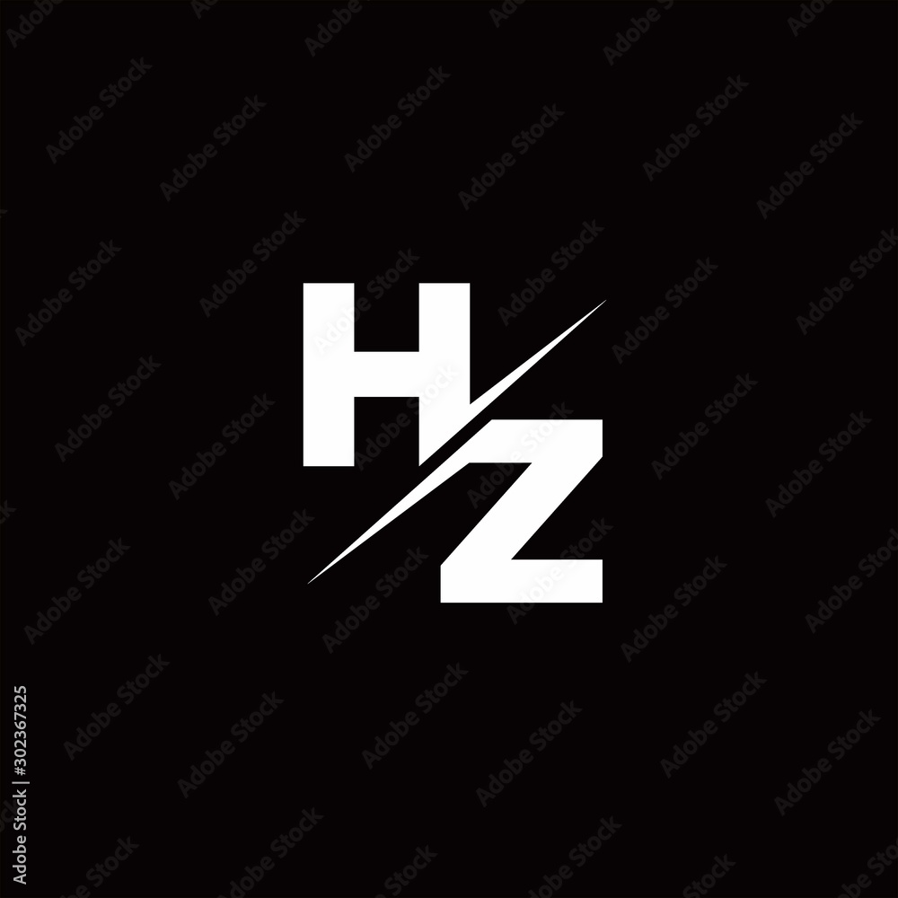 HZ Logo Letter Monogram Slash with Modern logo designs template HZ Logo Letter Monogram Slash with Modern logo designs template