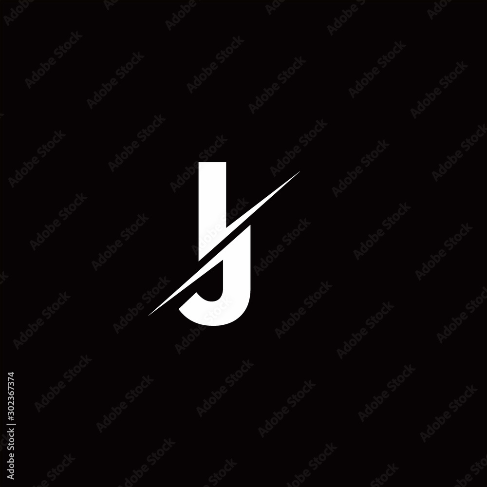 IJ Logo Letter Monogram Slash with Modern logo designs template