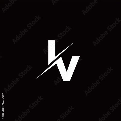 IV Logo Letter Monogram Slash with Modern logo designs template