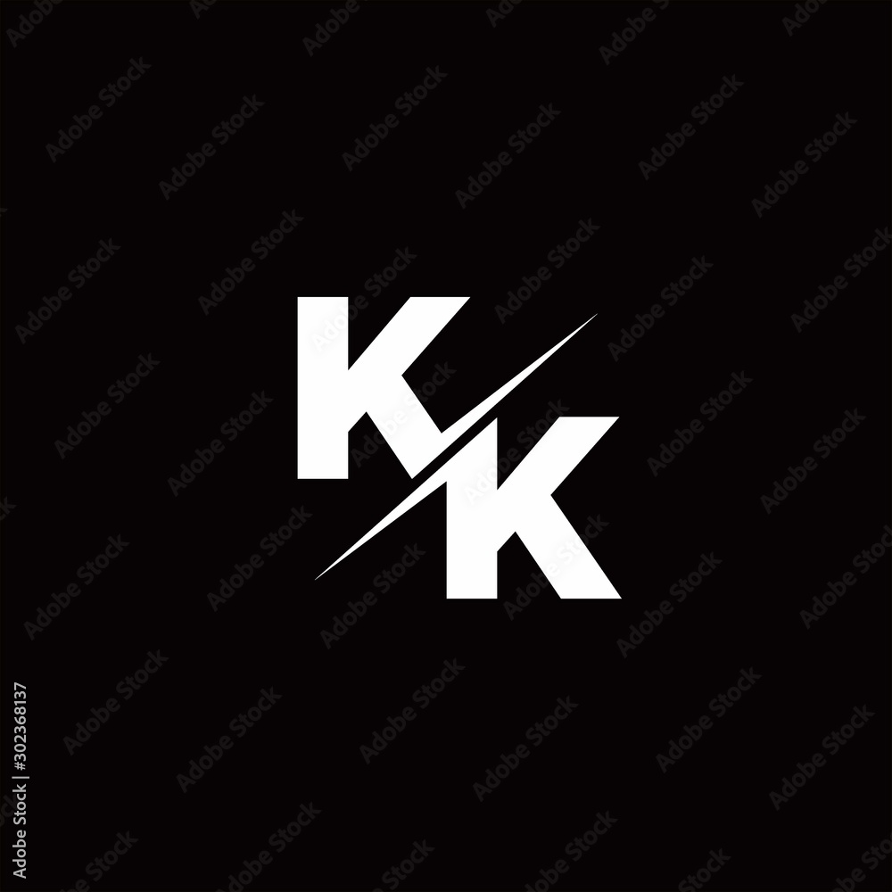 KK Logo Letter Monogram Slash with Modern logo designs template KK Logo Letter Monogram Slash with Modern logo designs template