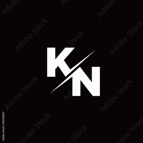 Free Download KN Logo Letter Monogram Slash with Modern logo designs template - GFXLoad