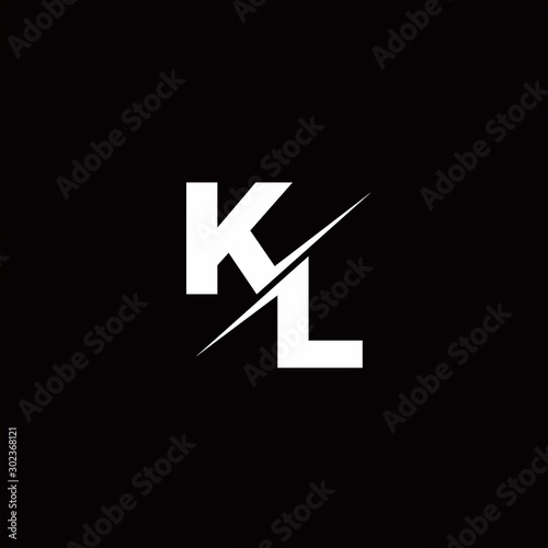 KL Logo Letter Monogram Slash with Modern logo designs template