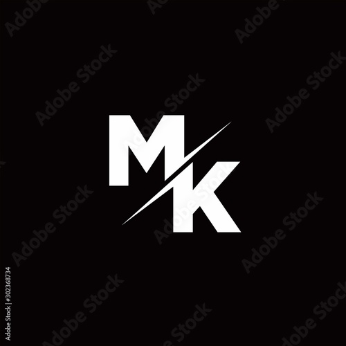MK Logo Letter Monogram Slash with Modern logo designs template photo