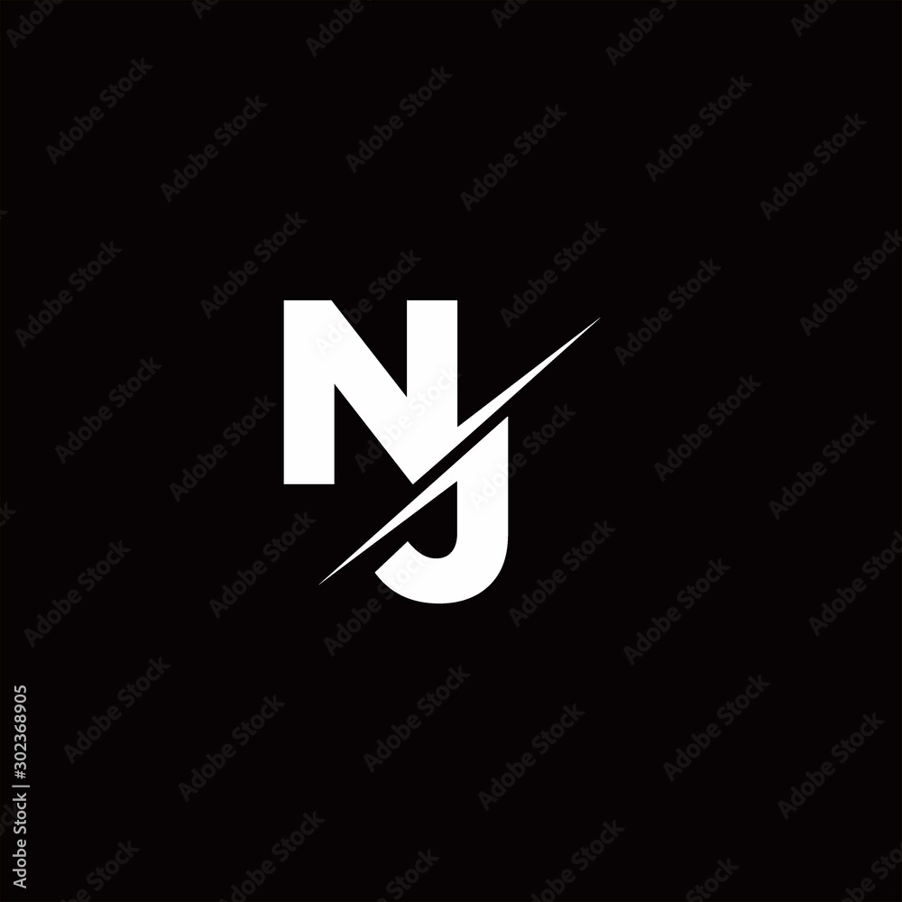 Initial letter nj logo design vector template. digital abstract posters for  the wall • posters gold, gold, circle | myloview.com