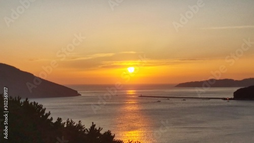 sunset over the sea