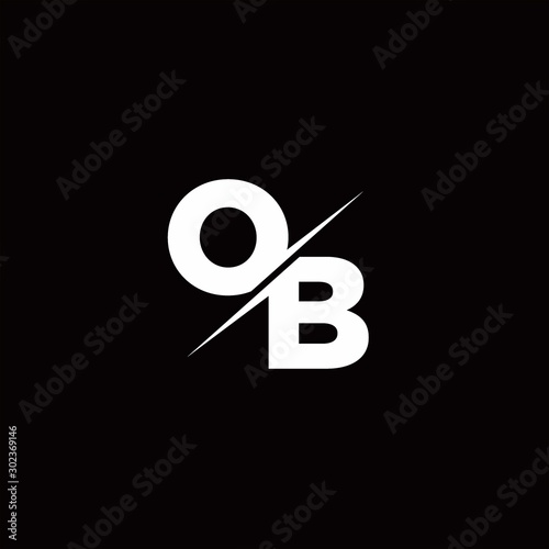 OB Logo Letter Monogram Slash with Modern logo designs template