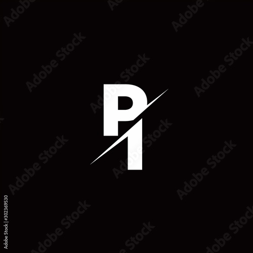 PI Logo Letter Monogram Slash with Modern logo designs template
