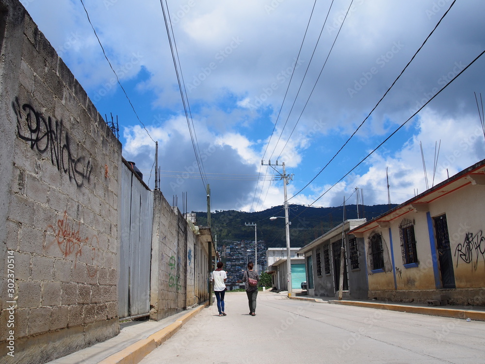Women walking around town, San Cristobal de Las Casas, Mexico