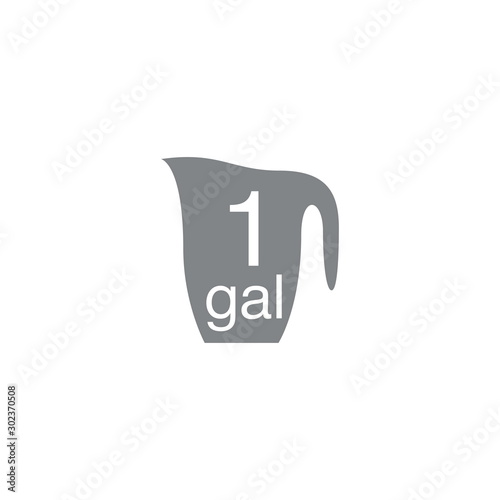 1 gal sign (mark) estimated volumes gallons. Vector symbol packa