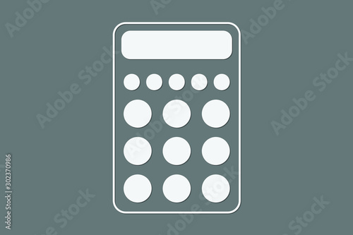 Scientific calculator with circles for business on dark background vector illustration