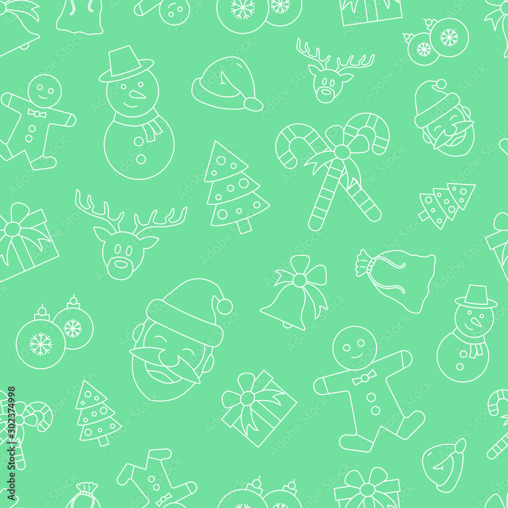 Christmas holiday background - Vector seamless pattern of winter decoration for graphic design